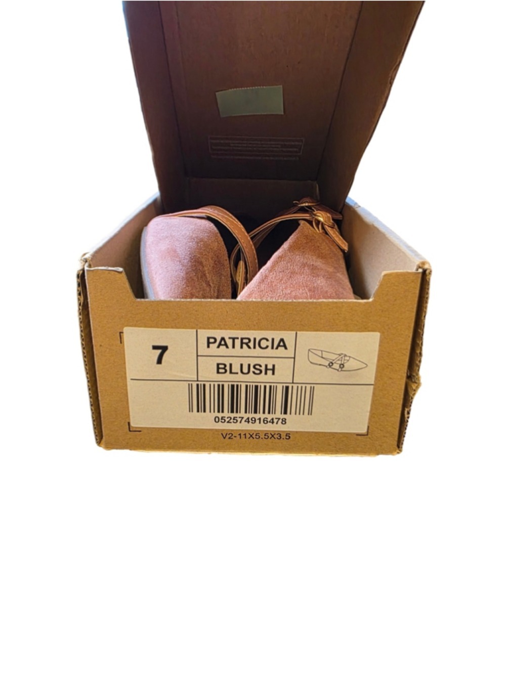 Journee Collection Patricia Crisscross Strap Pointed Toe Flats - Size 7 Blush - Picture 9 of 9